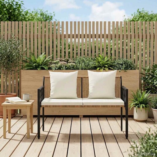 vidaXL Utebenker 2 Seater 116 x 56 x 75 cm polyrotting