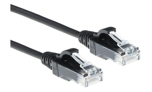 Act Black 0.5 Meter Lszh U/Utp Cat6 Datacenter Slimline Patch Cable With Rj45 Connectors Cat6 U/Utp Slimline Bk 0.5M (Dc9900)