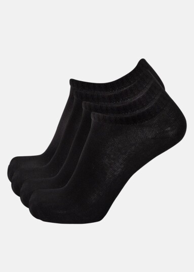 Swedemount Ankle Socks 4-Pack Black 43-46 Bomullsstrømper