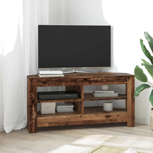 vidaXL HjørneTV skap 102 x 40,5 x 45 cm Gamle tre Konstruert tre
