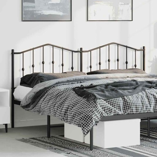  Sengegavl i metall svart 193 cm 8721012211353