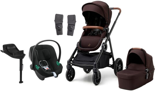 Beemoo Pro Multi 2 Duovogn inkl. Cybex Aton B2 i-Size Babybilstol &  Base Espresso Brown