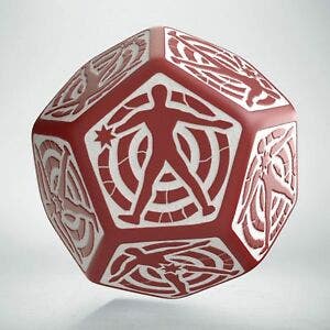 Red & White D12 Hit Location Dice Terning - Rollespill fra Outland