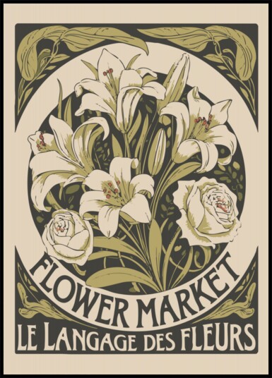 Vintage Flower Market Plakat / 100x150