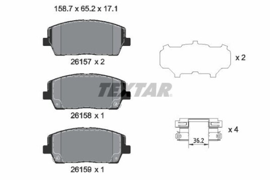 Bremseklosser TEXTAR 2615701 Bremseklosser TEXTAR 2615701