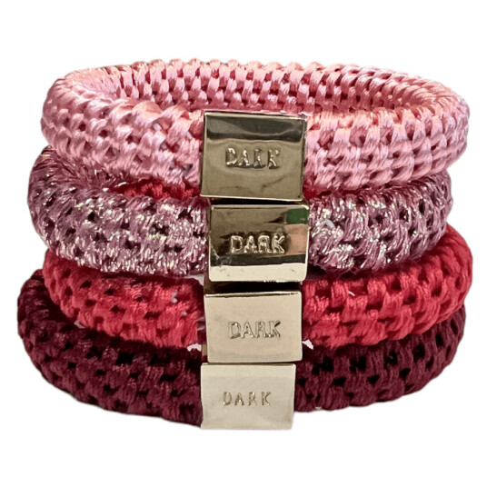 DARK Fat Hair Ties Red 4pcs