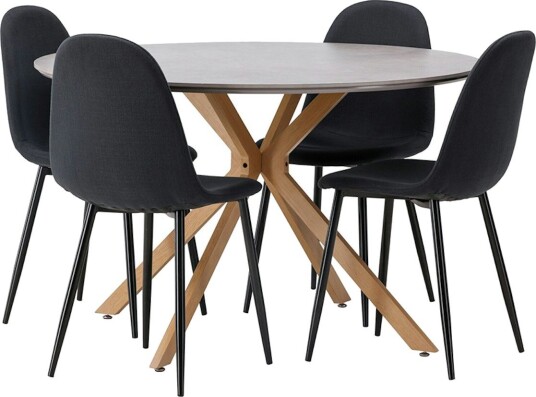 Spisegruppe Venture Home Piazza Ø120 cm med 4st Polar Spisestoler
