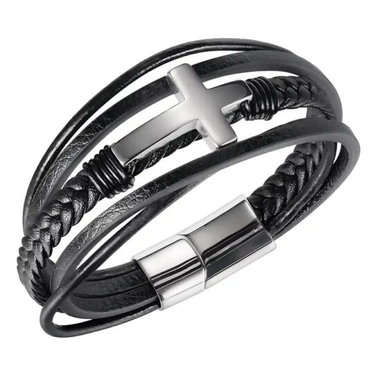 Armbånd i kryssfiberskinn.