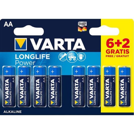 Varta 8 stk AA Alkaline Batterier - High Energy Varta 8 stk AA Alkaline Batterier - High Energy