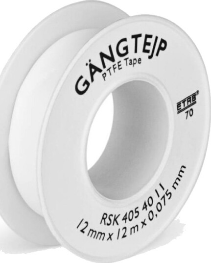 Etab Gjengetape 70 Hvit 12mmx12m