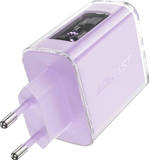 Acefast Lader Gan 65W 3 Porter (1Xusb, 2Xusb C) Lilla (A45)