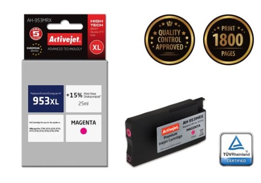Activejet Ah-953Mrx Høyt (Xl) Utbytte Fargestoffbasert Blekk 25 Ml 1800 Sider 1 Stykker Enkeltpakke