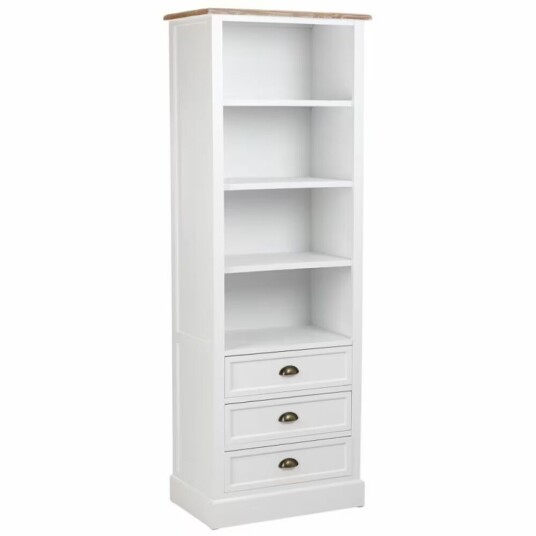 Bokhylla Vit Brun Zinklegering Trä MDF 40 x 180 x 63 cm
