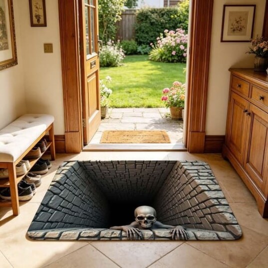 Halloween Dørmatte med 3D Optisk Illusjon 60 x 90 cm