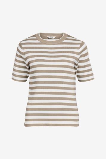 Object Topp objEster S/S New Knit Pullover Beige