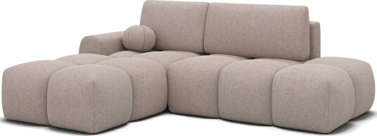 Vittario 3 seters boblete sovesofa med divan og oppbevaring venstre Xillar 20