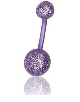 Utgått Zircon UV Lilla Navlepiercing i Titan
