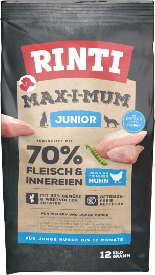 Rinti Tørrfôr Max I Mum Junior Kylling 12 kg Rinti Tørrfôr Max I Mum Junior Kylling 12 kg