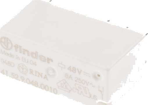 Finder 41.52.9.048.0010 Trykt Relé 48 V/Dc 8 A 2 X Bryter 20 Stk.