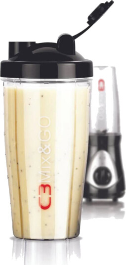 C3 Mix&Go Smoothieblenderflaske 750ml Transparent BPA-fri C3 Mix&Go Smoothieblenderflaske 750ml Transparent BPA-fri