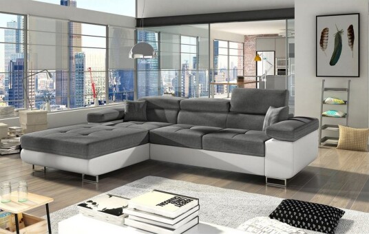 Seksjon Eltap Armando 289x85x203 cm Sawana 05 Soft 17 Grå Hvit Venstre Seksjon Eltap Armando 289x85x203 cm Sawana 05 Soft 17 Grå Hvit Venstre