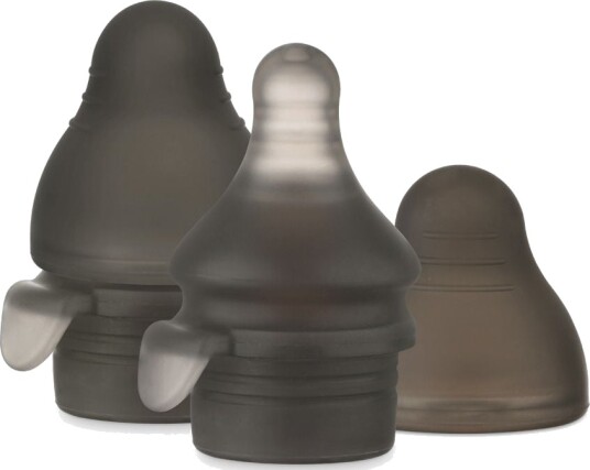 Haakaa Squeeze Flasketut til Silikonposer - 2-Pack Svart Haakaa Squeeze Flasketut til Silikonposer - 2-Pack Svart