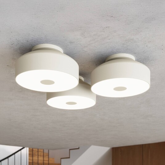 Taklampe CLARO SOLLUX LIGHTING dimbar Krem / amber Stue / spisestue Metall