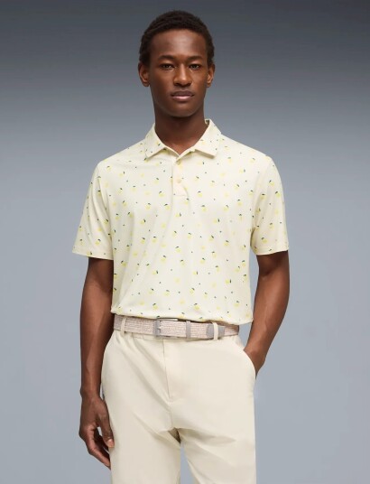 PUMA Golf Puma X Ap Cloudspun Lemon Polo Cream XL