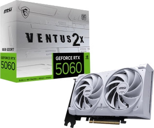 MSI GeForce RTX 5060 VENTUS 2X OC 8GB GDDR7 Grafikkort Hvit