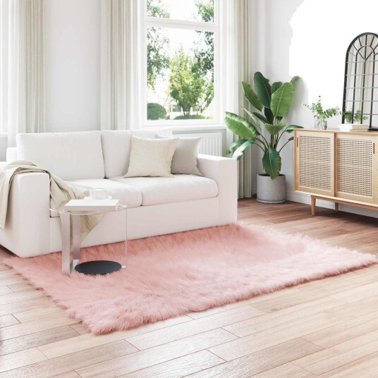 Faux Skinnmatte Tafalla Rosa 140 x 200 cm Polyester Faux Skinnmatte Tafalla Rosa 140 x 200 cm Polyester