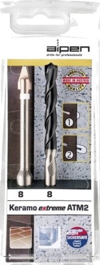 Alpen Glass- Og Flisebor-Sett 2 Deler 10 Mm 1/4 (6,3 Mm), Sylindrisk Skaft 1 Sett