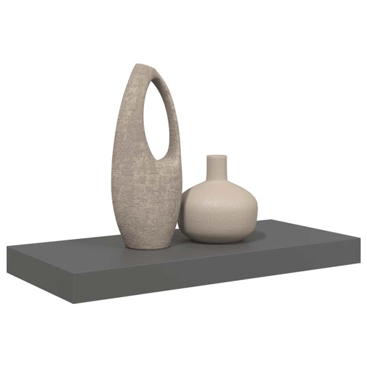 vidaXL Flytende vegghylle h?yglans gr? 50x23x3,8 cm MDF