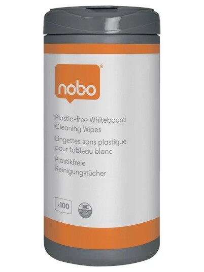 Nobo plastfrie rengjringsservietter for whiteboardtavler - pakke med 100 Nobo plastfrie rengjringsservietter for whiteboardtavler - pakke med 100