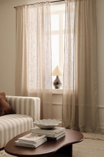 Ellos Home Gardin med multibånd Dianne 2 pakning Beige
