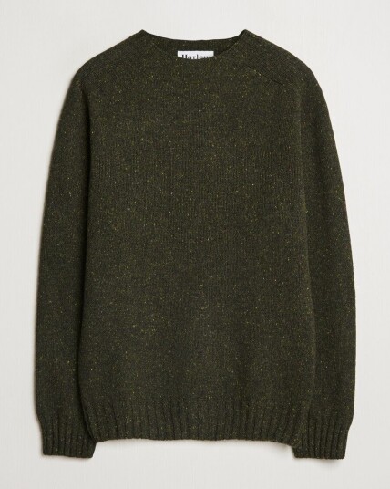 Harley Of Scotland Donegal Wool Crewneck Harris Green