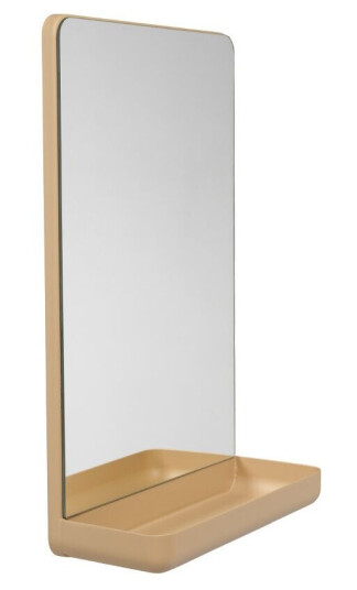 Design Letters Veggspeil med hylle Beige