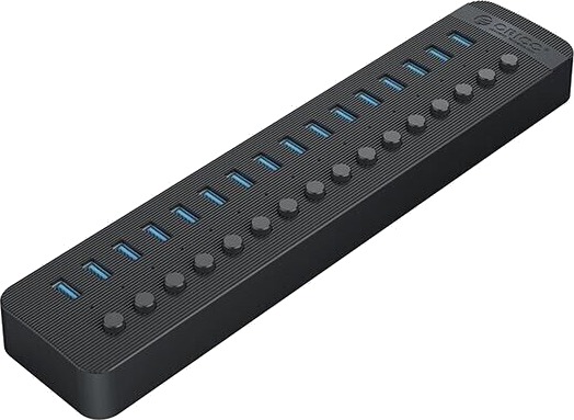 Orico CT2U3 16AB 16x USB A 3.0 hub med brytere svart
