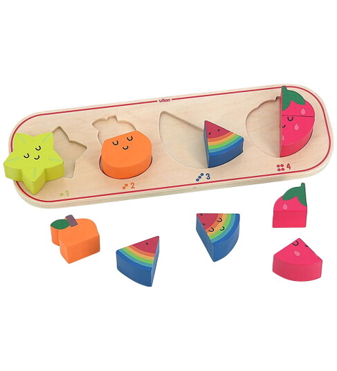 Vilac Puzzle 10 Pcs - Four Fruits - Multi/patterned - ONE SIZE