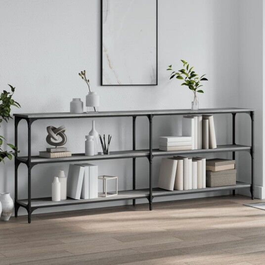 Konsollbord grå sonoma 200x29x75 cm konstruert tre 8720845420642