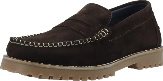 Bianco Biagreg Penny Loafer Stitched Moc Suede   Brown   43