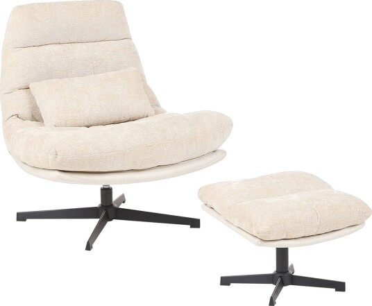 Svingbar lenestol Tovik - Beige, svart