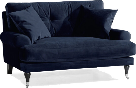 Andrew Loveseat Fløyel Midnattsblå/Krom