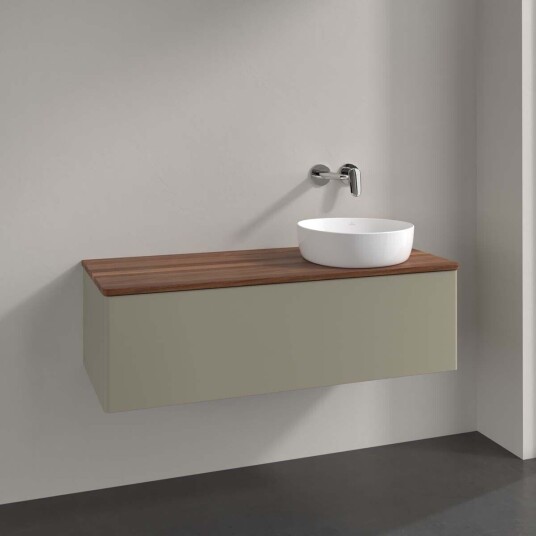 Villeroy & Boch Antao Servantskap med 1 skuff 120x50x36 cm m/lys Steingrå/Valnøtt Villeroy & Boch Antao Servantskap med 1 skuff 120x50x36 cm m/lys Steingrå/Valnøtt