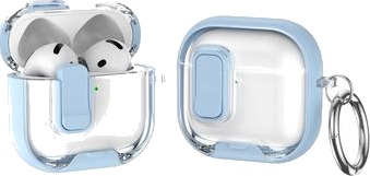 MTP Products AirPods 4 beskyttende hybrid-etui med lås og krok Lyseblå / Gjennomsiktig MTP Products AirPods 4 beskyttende hybrid-etui med lås og krok Lyseblå / Gjennomsiktig