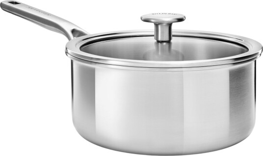 KitchenAid Cookware Collection Kasserolle med lokk, rustfrit stål 2,1 liter, 18 cm