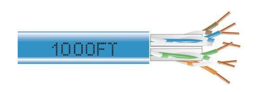 BLACK BOX CAT6A SOLID PLENUM 1000' BLUE Factory Sealed