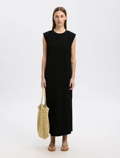 Selected Slfhalley Sl Ankle Dress Noos   Black   M