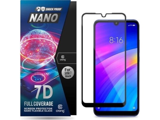 Crong Crong 7D Nano Flexible Glass - 9H Hybridglass For Hele Skjermen Til Xiaomi Redmi 7 Universal