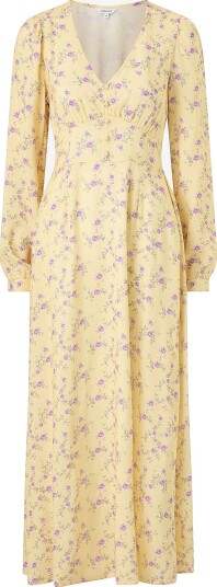 BubblerooMaxikjole Viscose V neck Maxi Dress   Gul