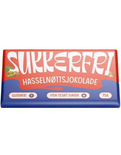 Sukkerfri"s Hasselnøttsjokolade 75 g
